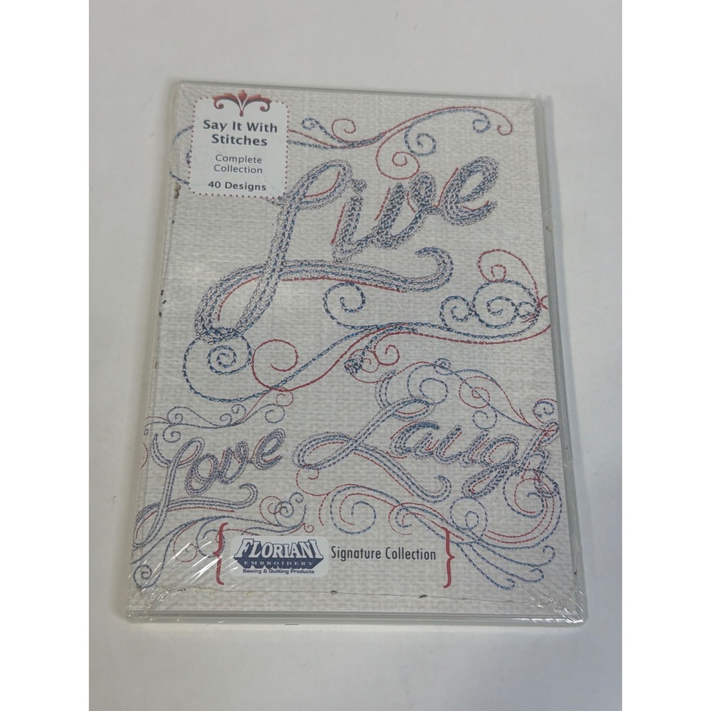 Floriani Say It With Stitches Embroidery Designs 40 Script Words CD New Sealed